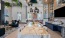 spacious long community table and entertainment kitchen